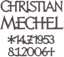 Bronze-Inschrift Mechel für Grabmal, 6–15 mm