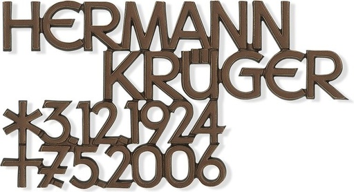 [ST-SK-SZ062] Bronze- und Aluminium-Inschriftplatte Krüger