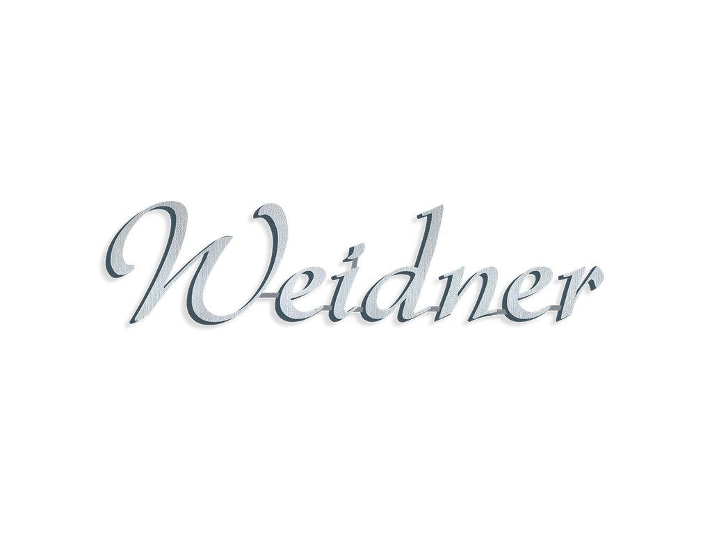 Inschriftplatte Weidner aus rostfreiem Edelstahl