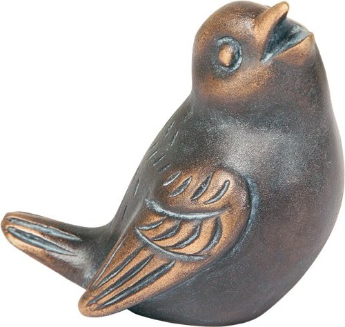 Bronze Vták für Grabmal, 7×7×5 cm oder 9×5×6 cm