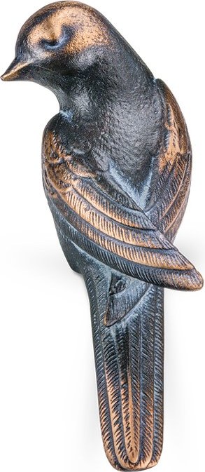 Bronze-Vogel für Grabmal, 9×4×4 cm