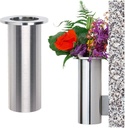 Edelstahl Wandvase für Grabmal, Höhe 13 cm