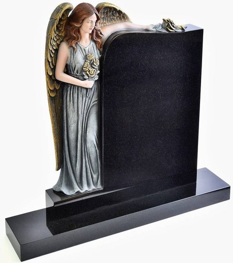 [MG-ND-118-BLACK] Inschriftplatte Nr. 118 – Stehender Engel aus Black Granit