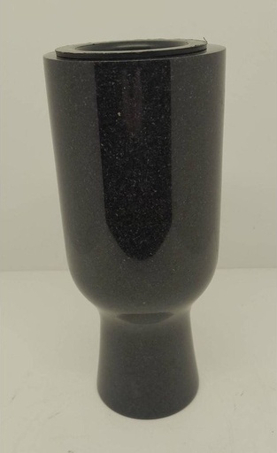 [MG-AV376-12/25] Granit-Friedhofs-Grabvase AV376 schwarz