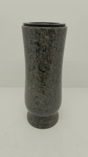 [MG-AV385-10/25] Friedhofs-Vase Francisco aus dunklem Granit
