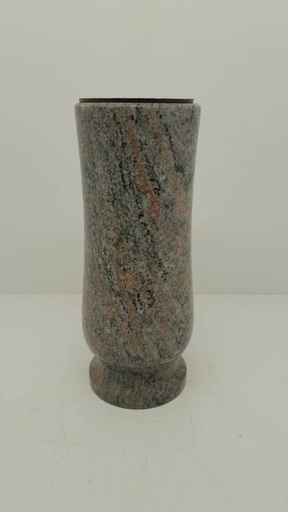 [MG-AV388-10/24] Granit-Friedhofs-Grabvase AV388 Multicolor Silver