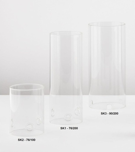 [MG-SK3-90/200] Glas-Zylinder für Grablaterne SK3