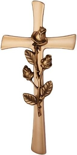 Geformtes flaches Kreuz mit Rose 25