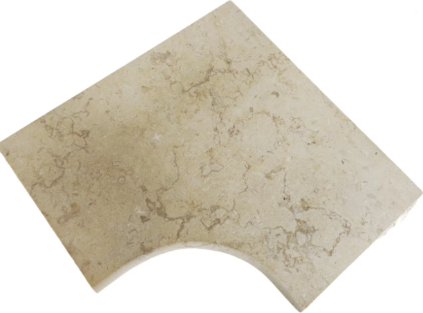 Beckenrand – Ecke Kalkstein Siena Antik Getrommelt 60x35x2 cm